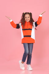 Colour Block Jacket - Orange
