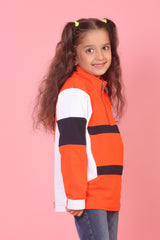Colour Block Jacket - Orange