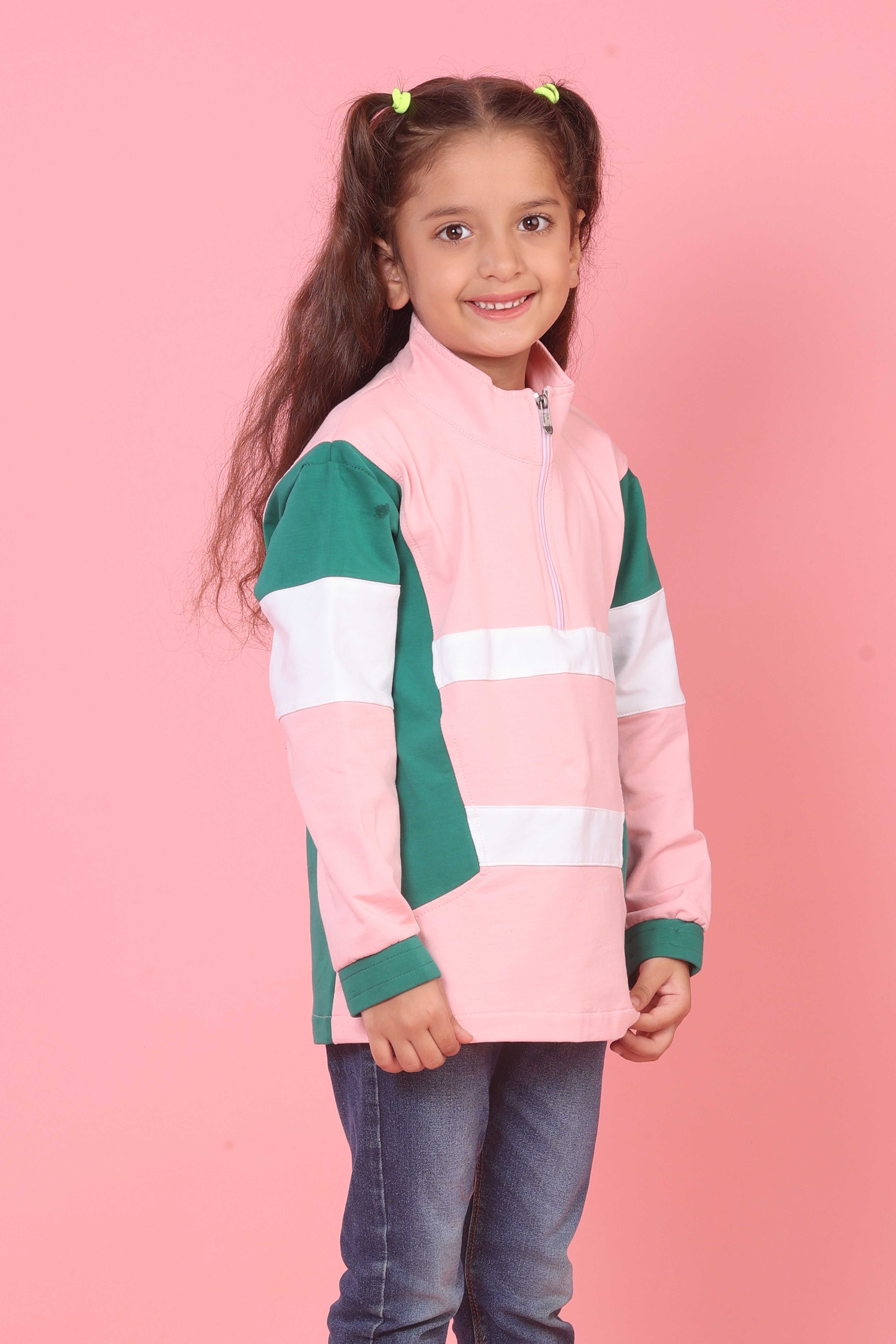 Colour Block Jacket - Pink